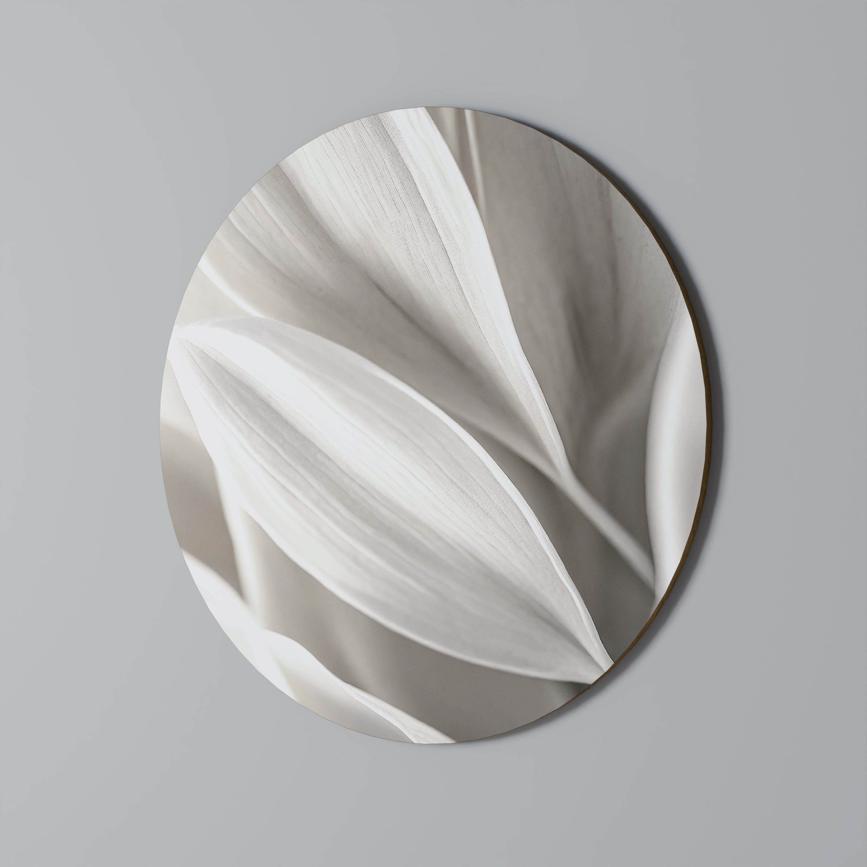 WHISPERS OF WHITE Round Wall Art