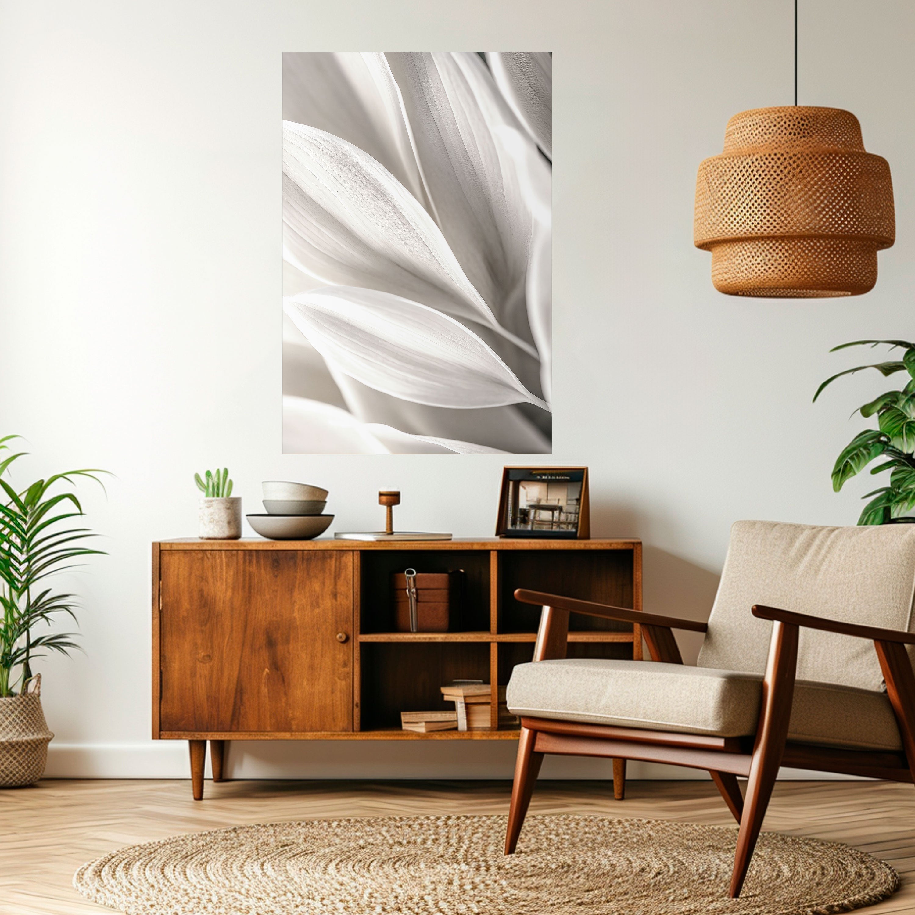 WHISPERS OF WHITE Peel and Stick Vertical Poster