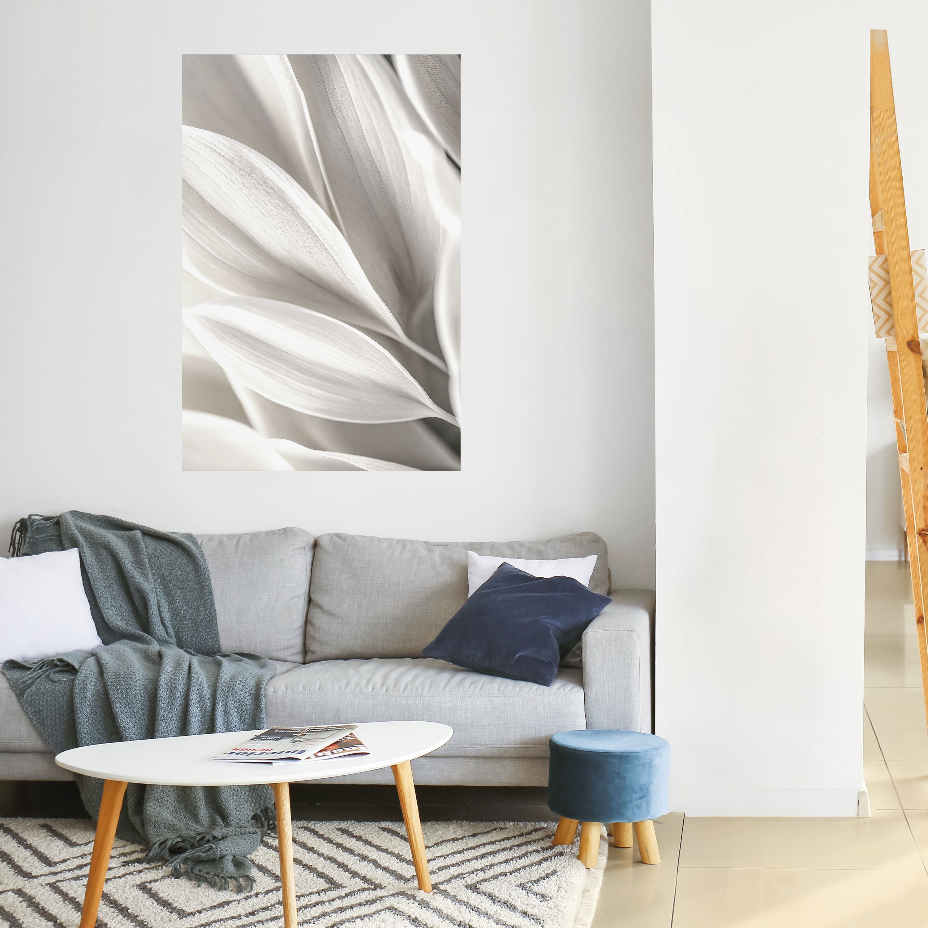 WHISPERS OF WHITE Peel and Stick Vertical Poster