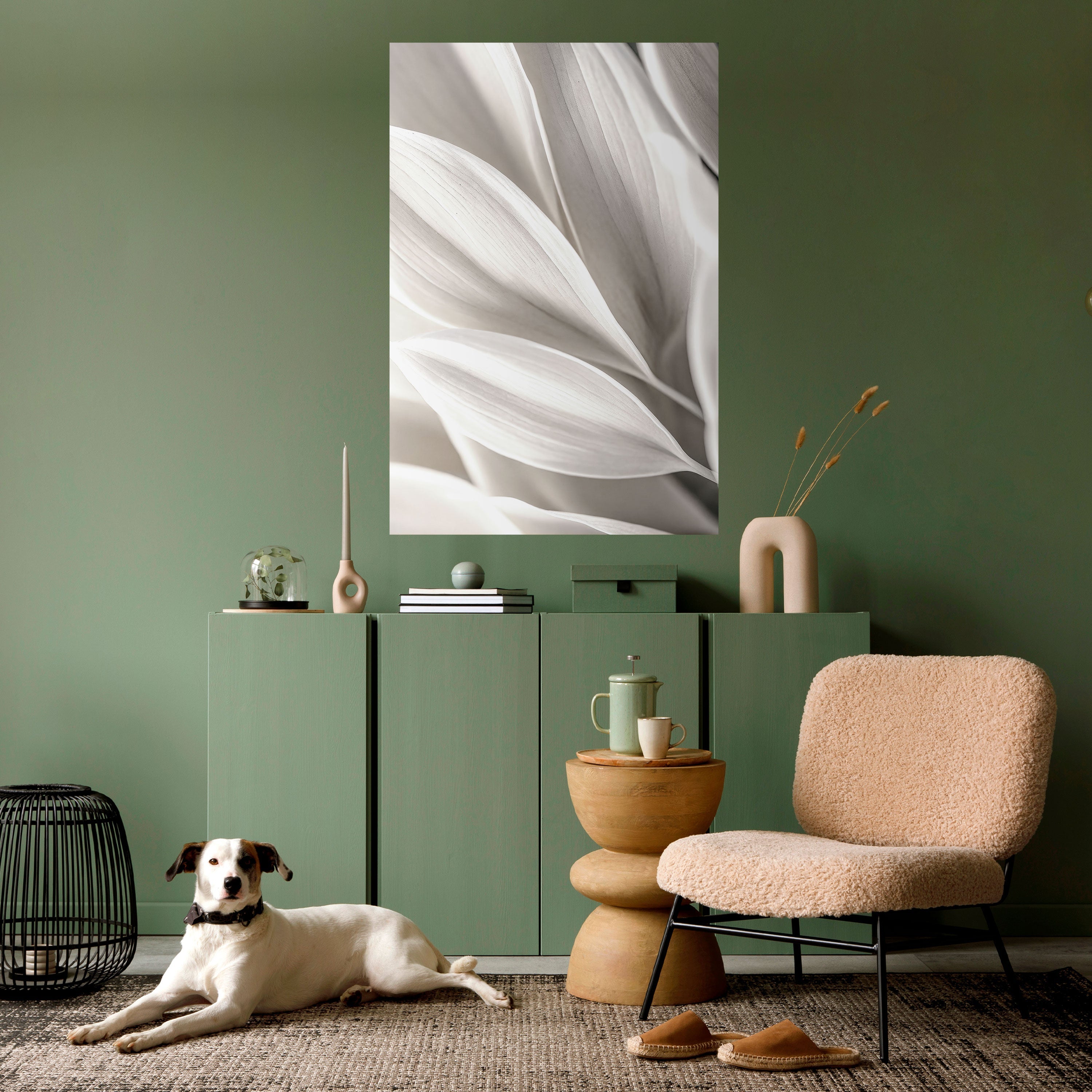 WHISPERS OF WHITE Peel and Stick Vertical Poster