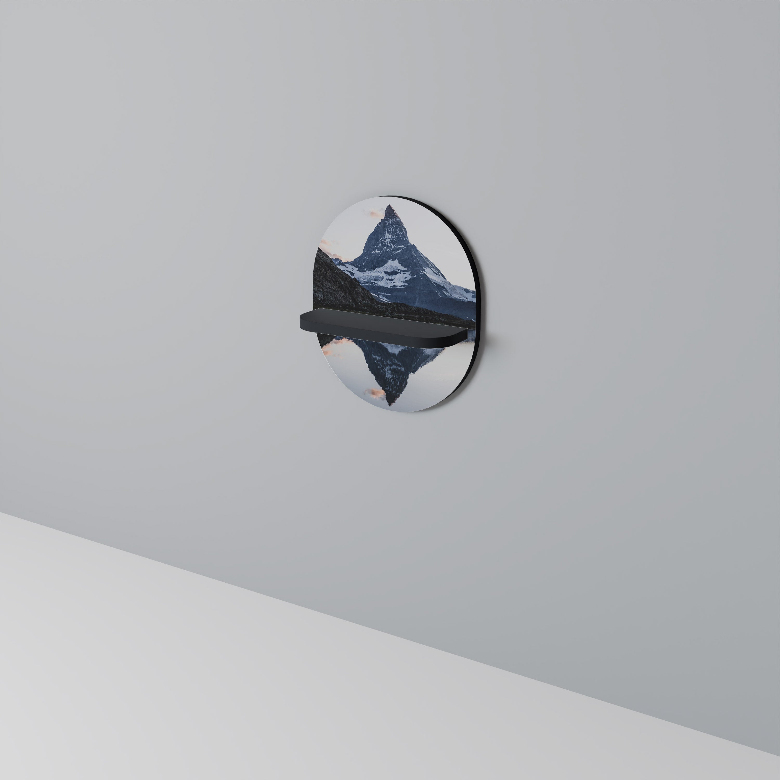 MEMORY OF MATTERHORN Prateleira Oval Decorativa em Acabamento Preto