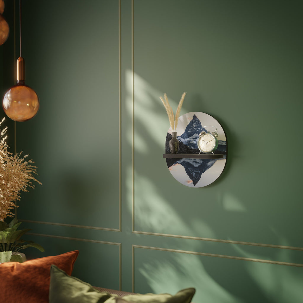 MEMORY OF MATTERHORN Prateleira Oval Decorativa em Acabamento Preto