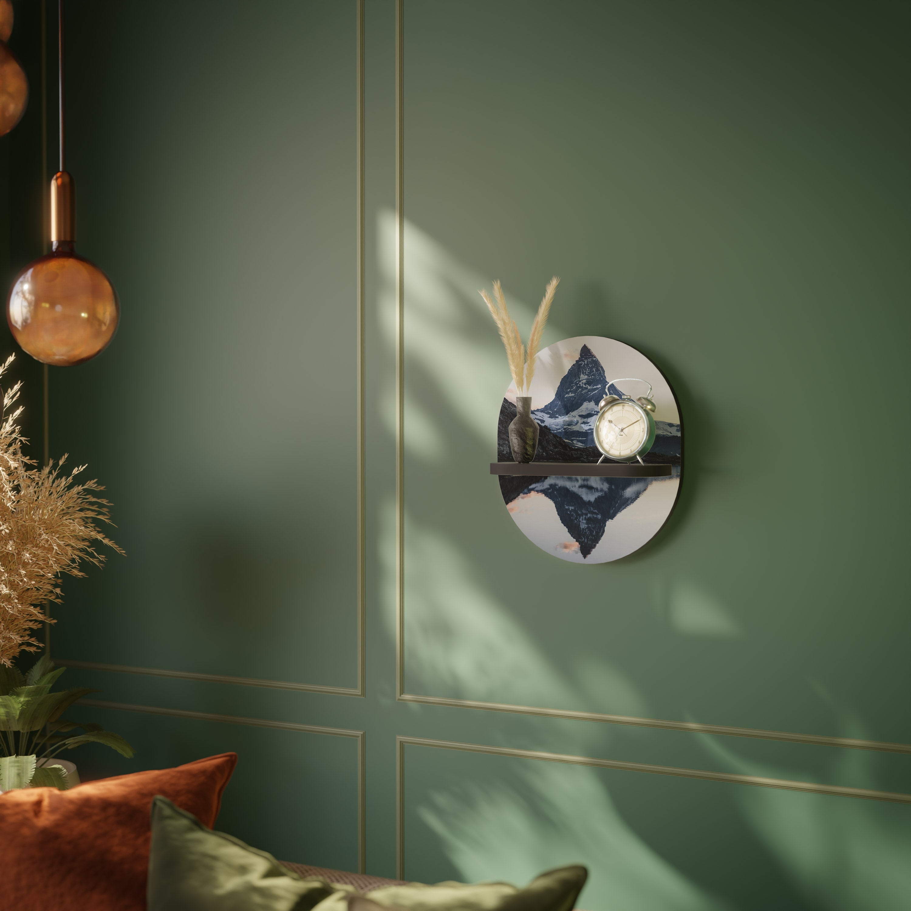 MEMORY OF MATTERHORN Prateleira Oval Decorativa em Acabamento Preto