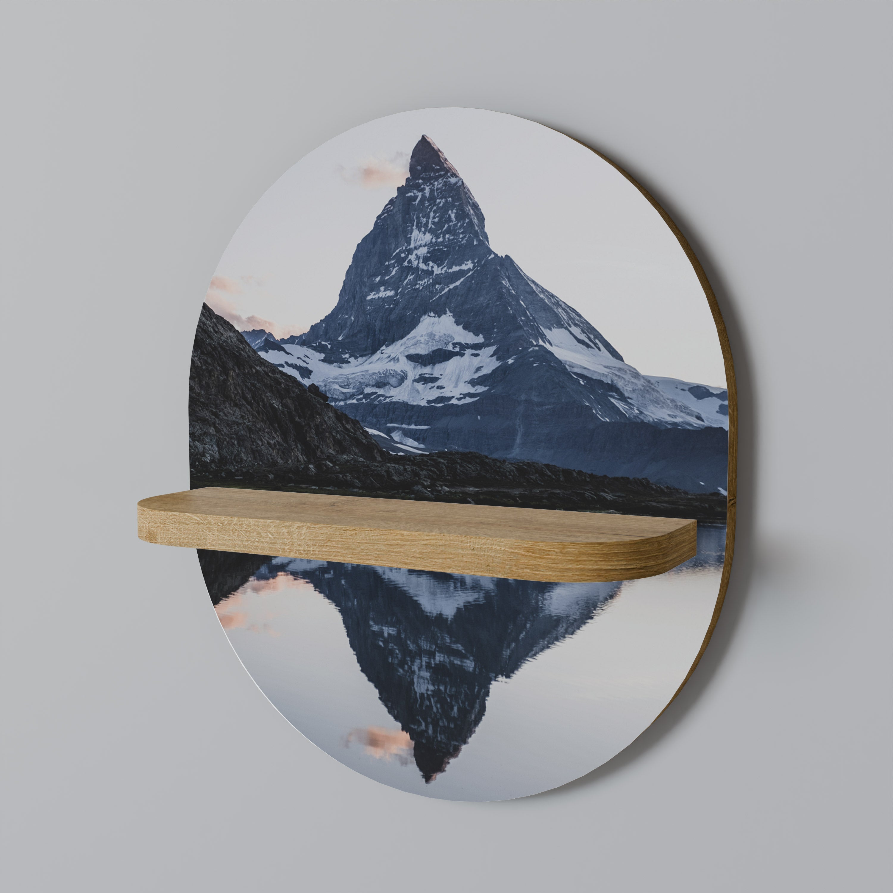 MEMORY OF MATTERHORN Prateleira Oval Decorativa em Efeito Carvalho