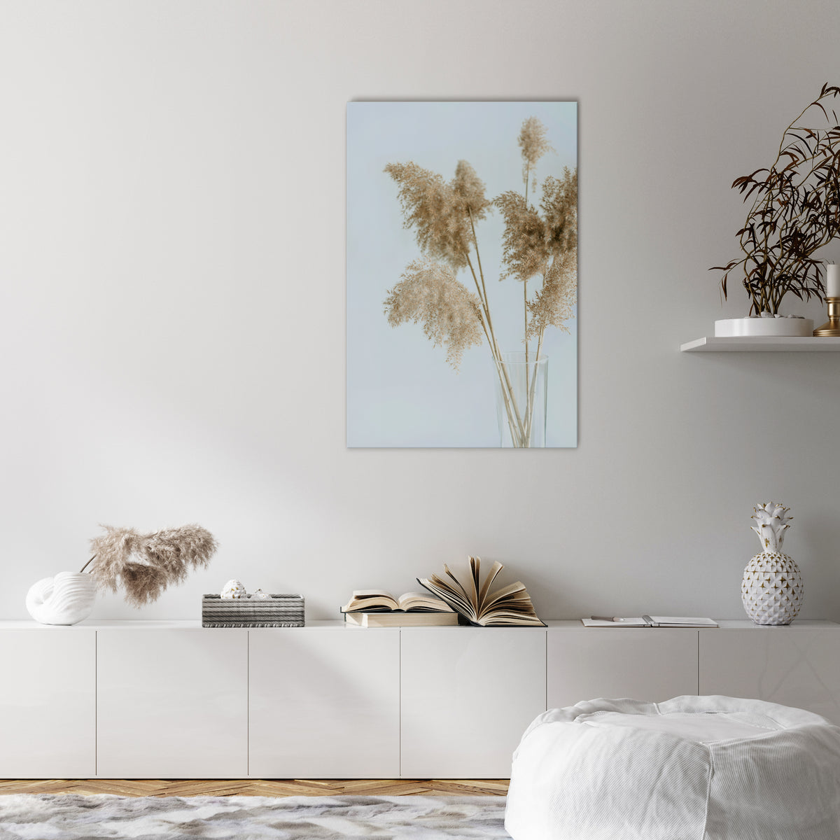 ELEGANT GRASSY SERENITY Quadro em tela vertical