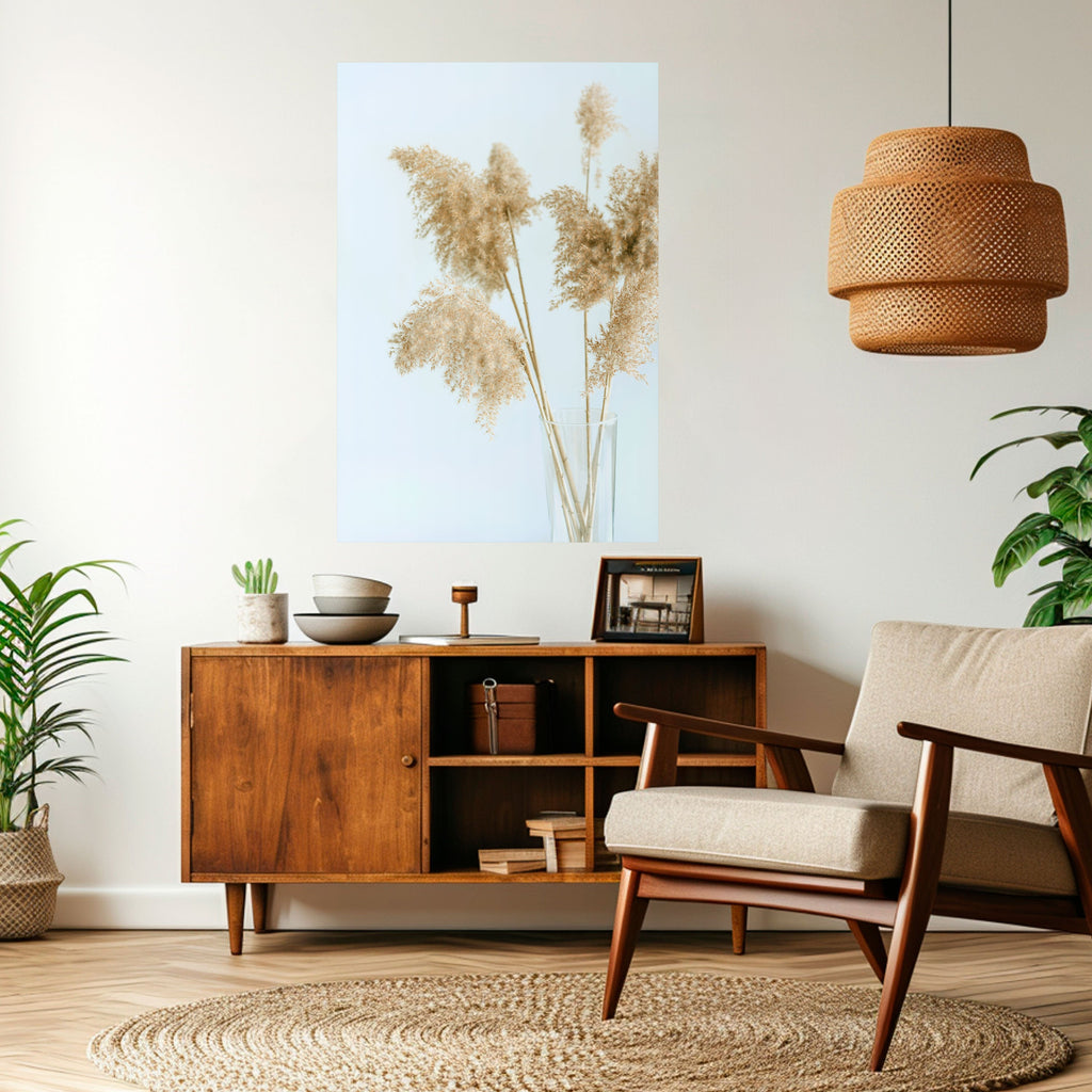 ELEGANT GRASSY SERENITY Poster Vertical Autocolante