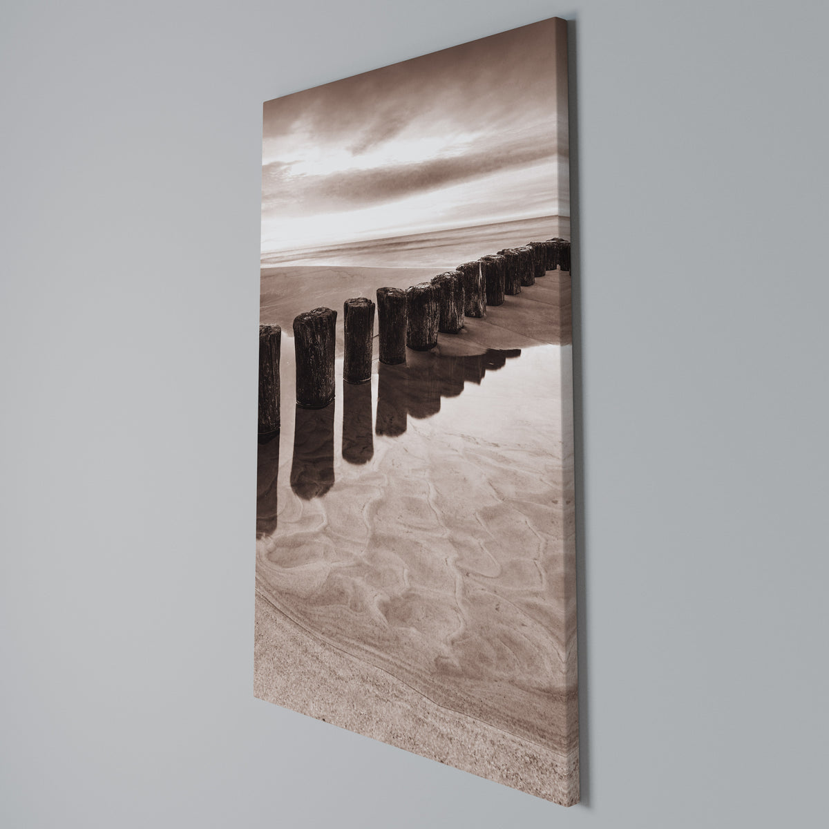 SERENE SHORELINE SEQUENCE Vertical Canvas Print