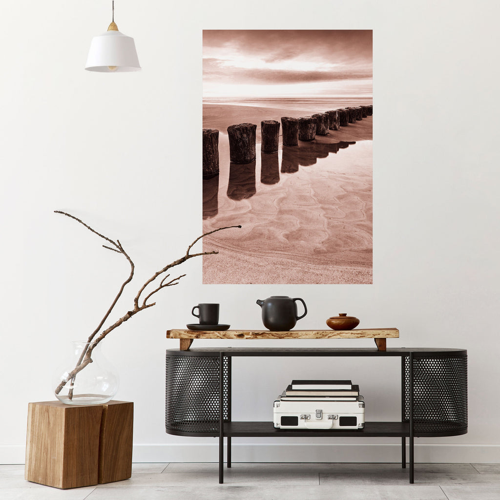 SERENE SHORELINE SEQUENCE Peel and Stick Vertical Poster