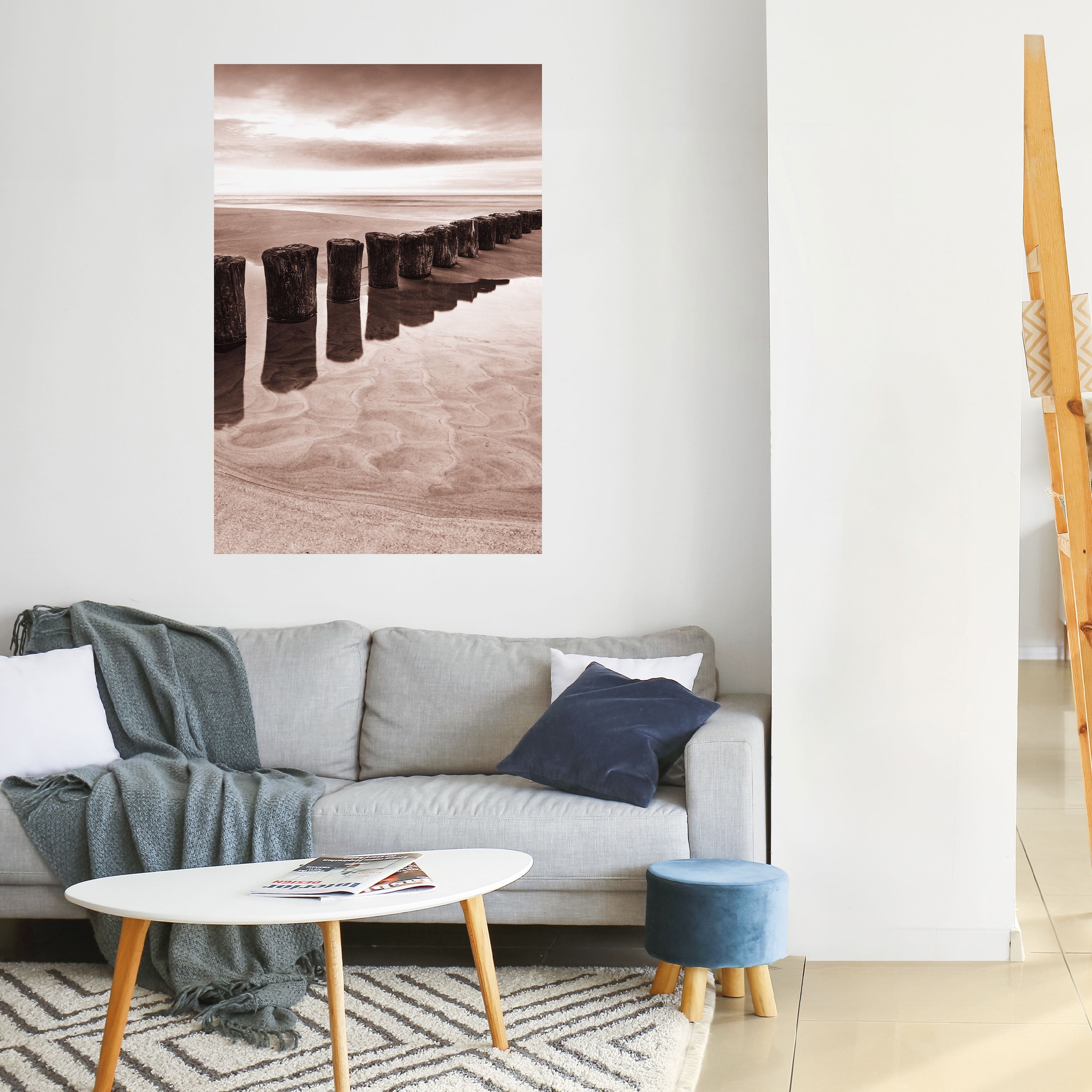 SERENE SHORELINE SEQUENCE Peel and Stick Vertical Poster