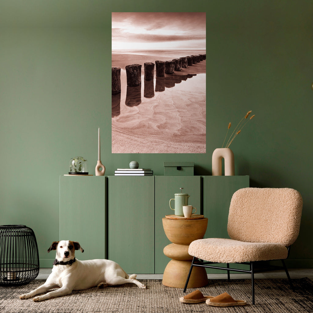 SERENE SHORELINE SEQUENCE Peel and Stick Vertical Poster