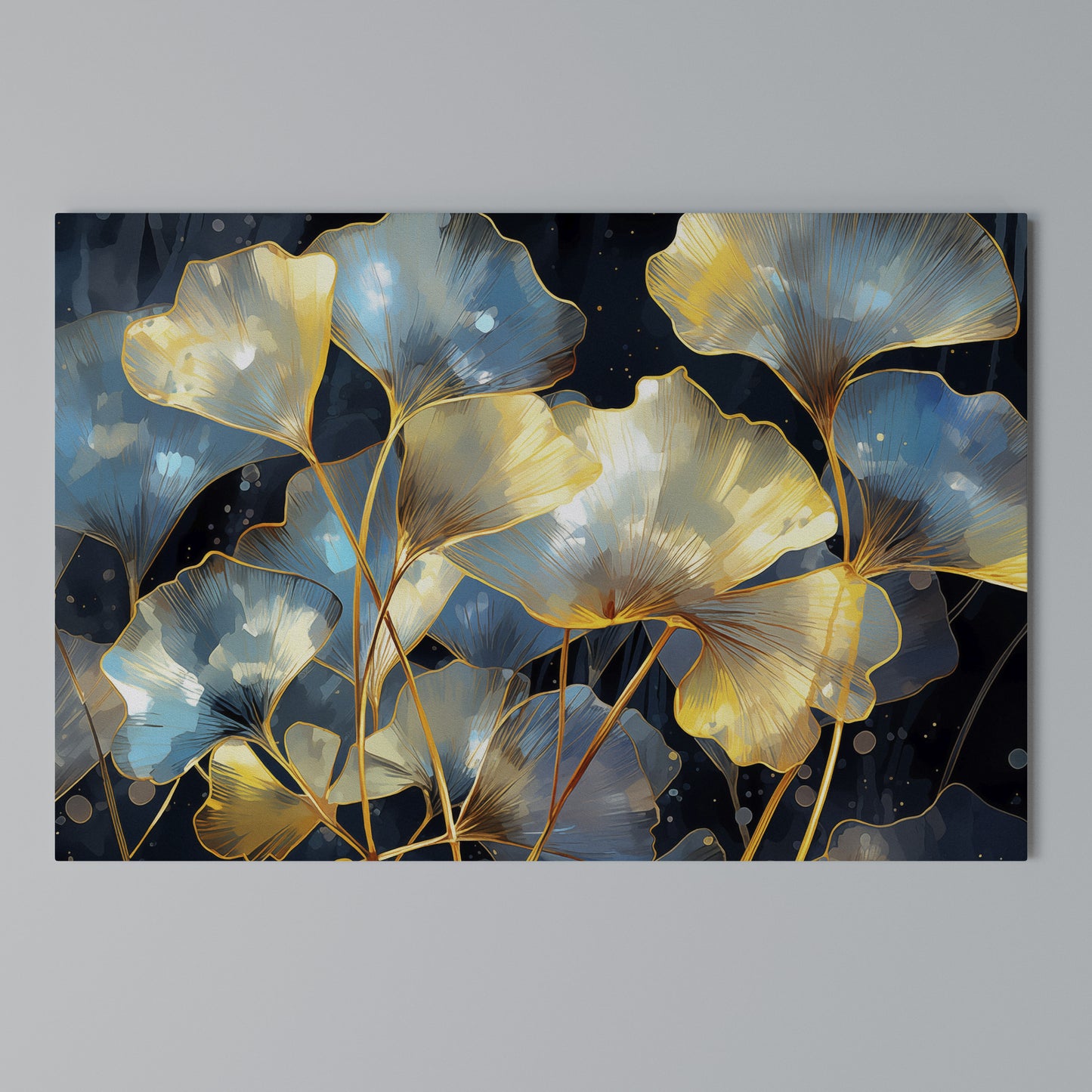 GLIMMERING GINKGO DREAMS Horizontal Canvas Print