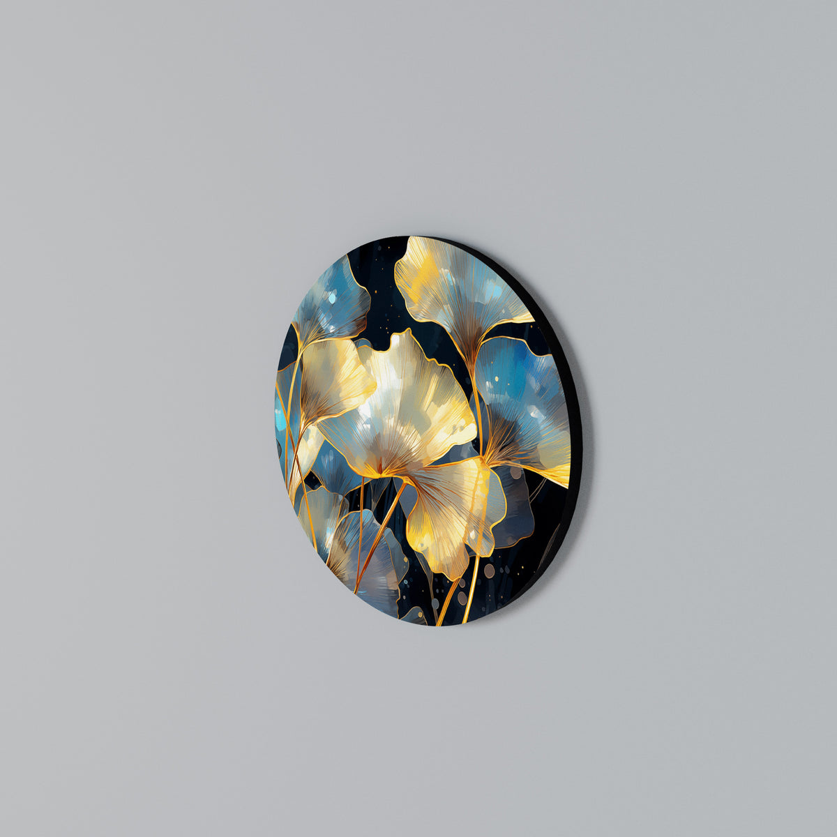 GLIMMERING GINKGO DREAMS Arte de Parede Redonda