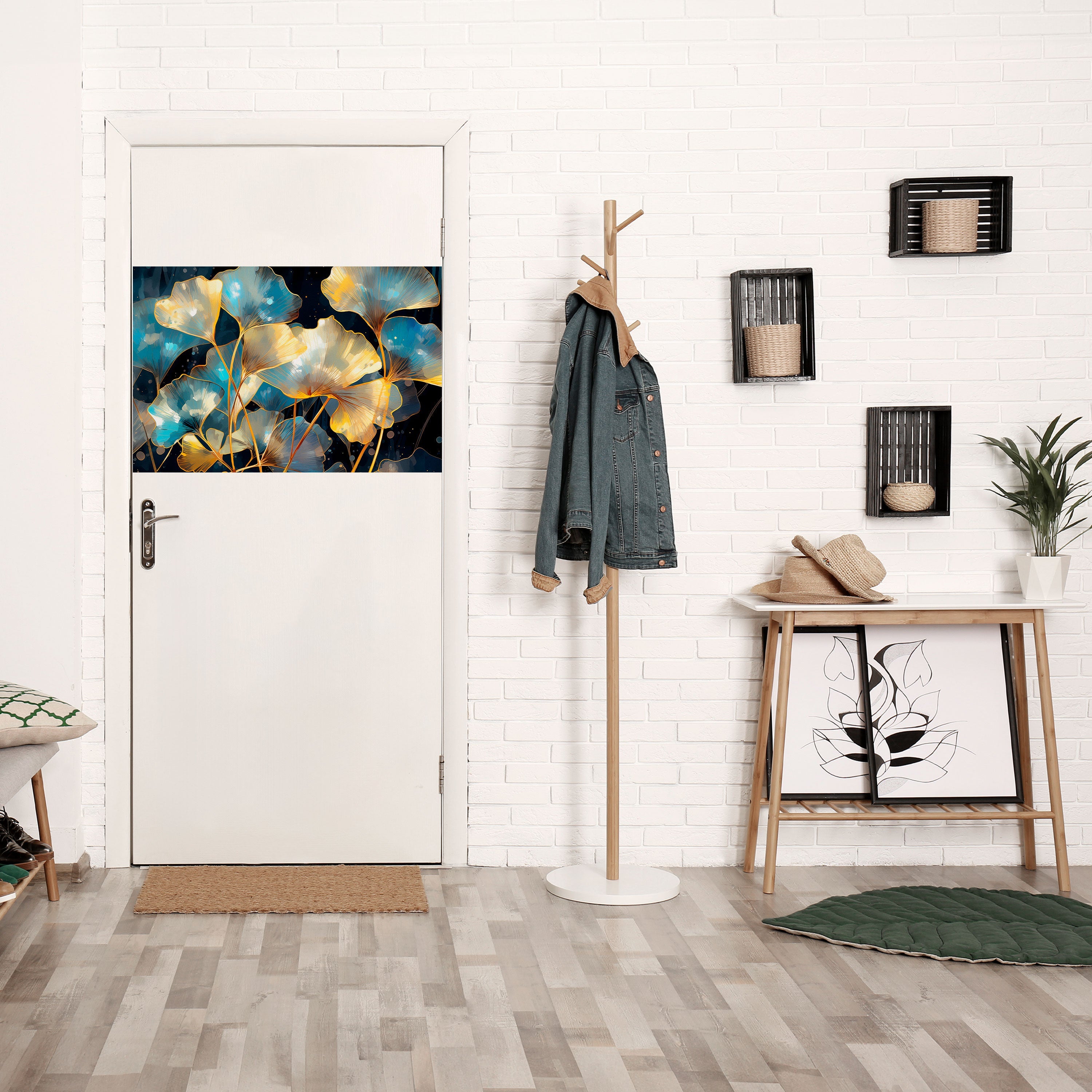 GLIMMERING GINKGO DREAMS Peel and Stick Horizontal Poster