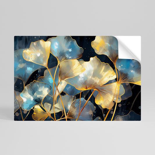 GLIMMERING GINKGO DREAMS Póster Autocolante Horizontal