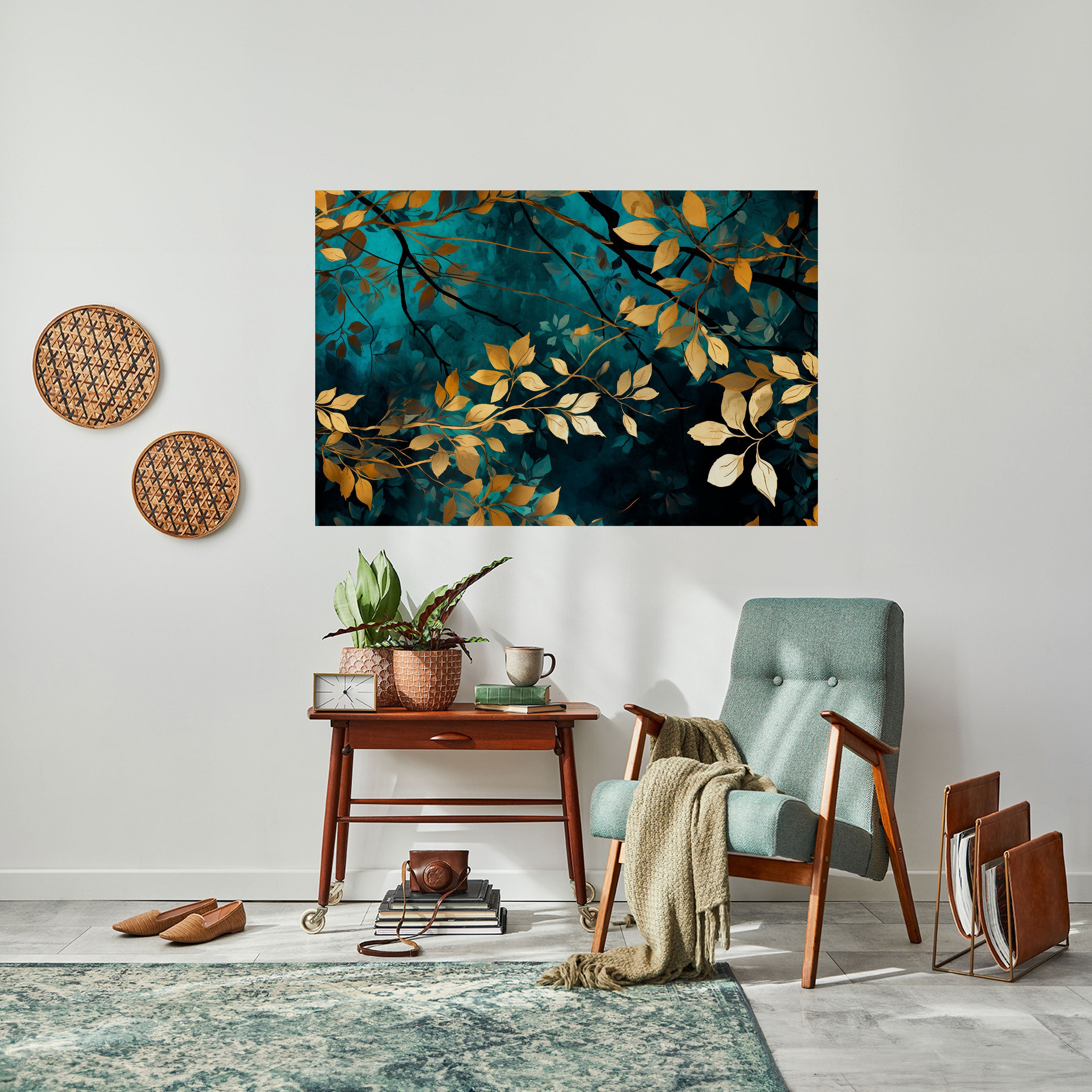 LUSH TURQUOISE Peel and Stick Horizontal Poster