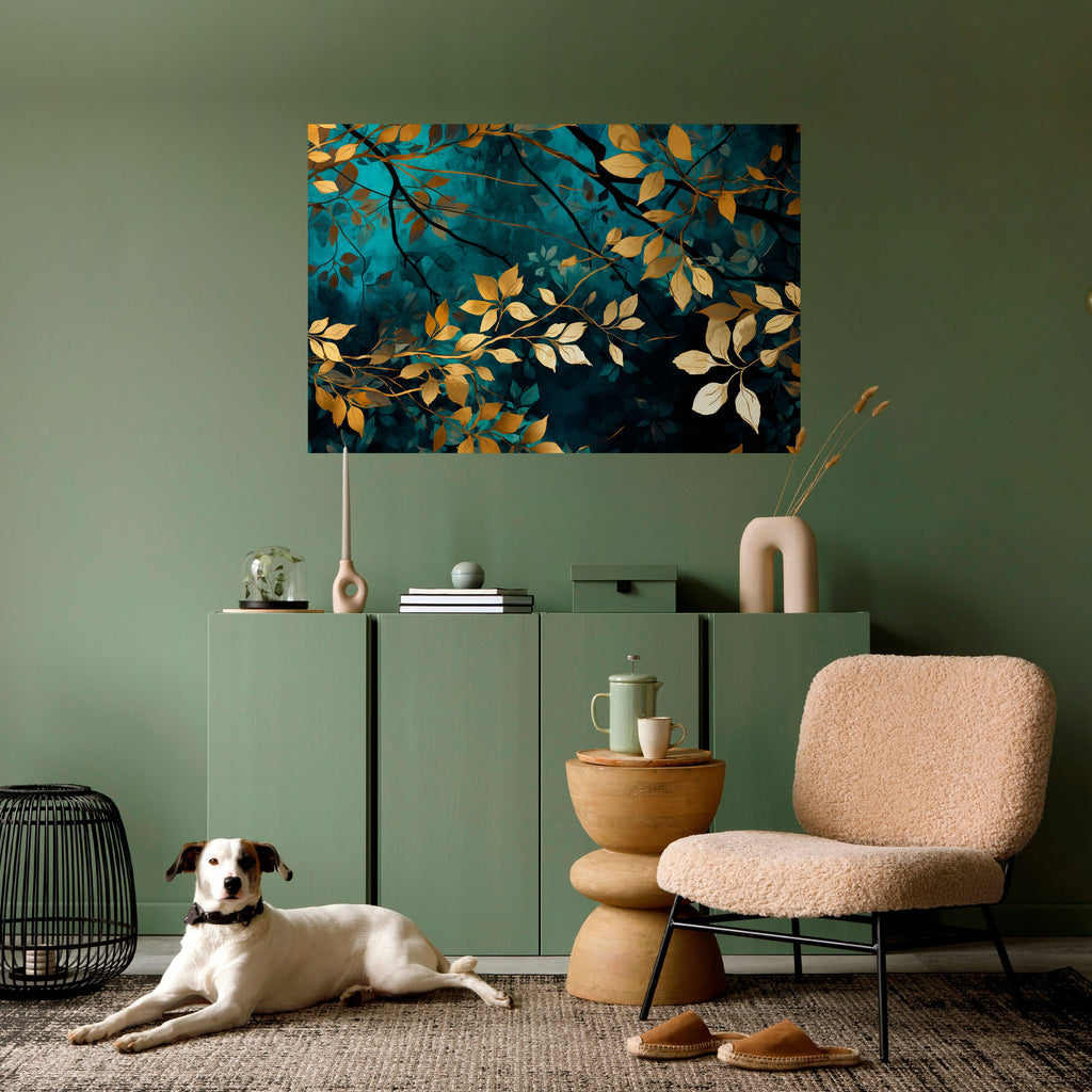 LUSH TURQUOISE Peel and Stick Horizontal Poster