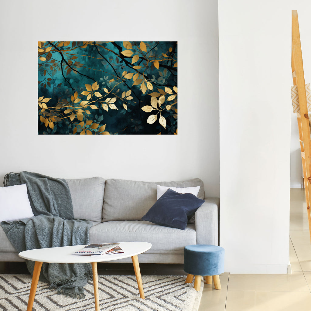 LUSH TURQUOISE Peel and Stick Horizontal Poster