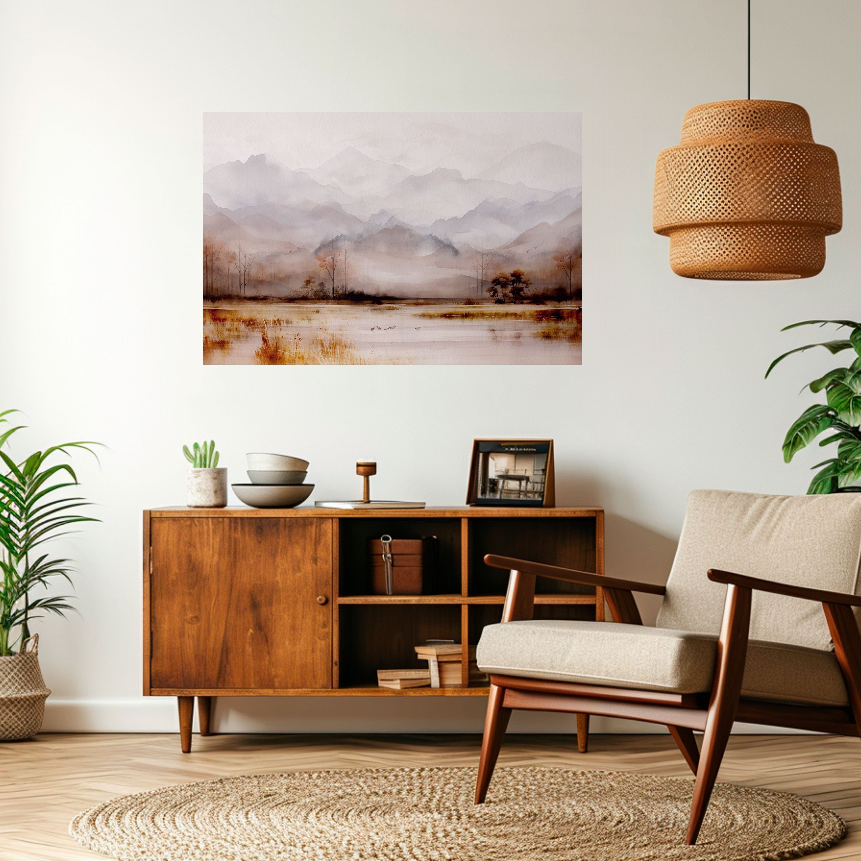 MISTY HORIZONS UNVEILED Peel and Stick Horizontal Poster