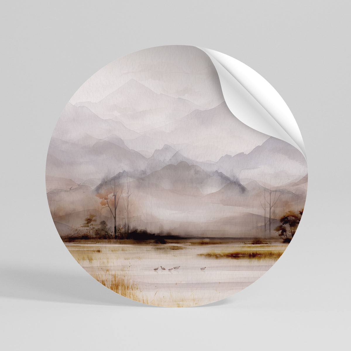 MISTY HORIZONS UNVEILED Autocolante Redondo Removível