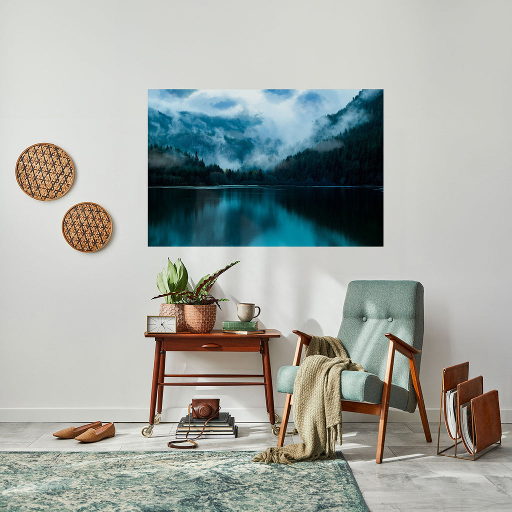 MYSTICAL MIST REFLECTIONS Peel and Stick Horizontal Poster