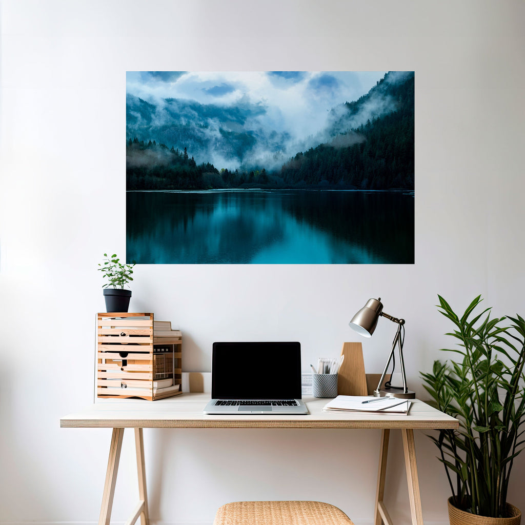 MYSTICAL MIST REFLECTIONS Peel and Stick Horizontal Poster