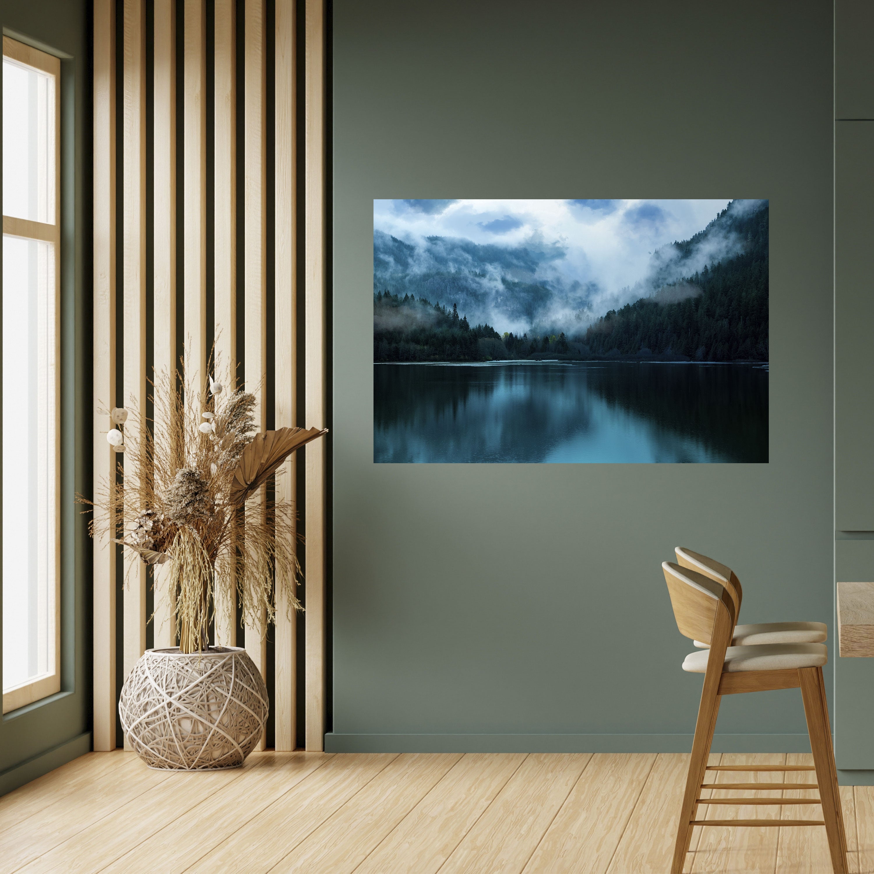 MYSTICAL MIST REFLECTIONS Peel and Stick Horizontal Poster