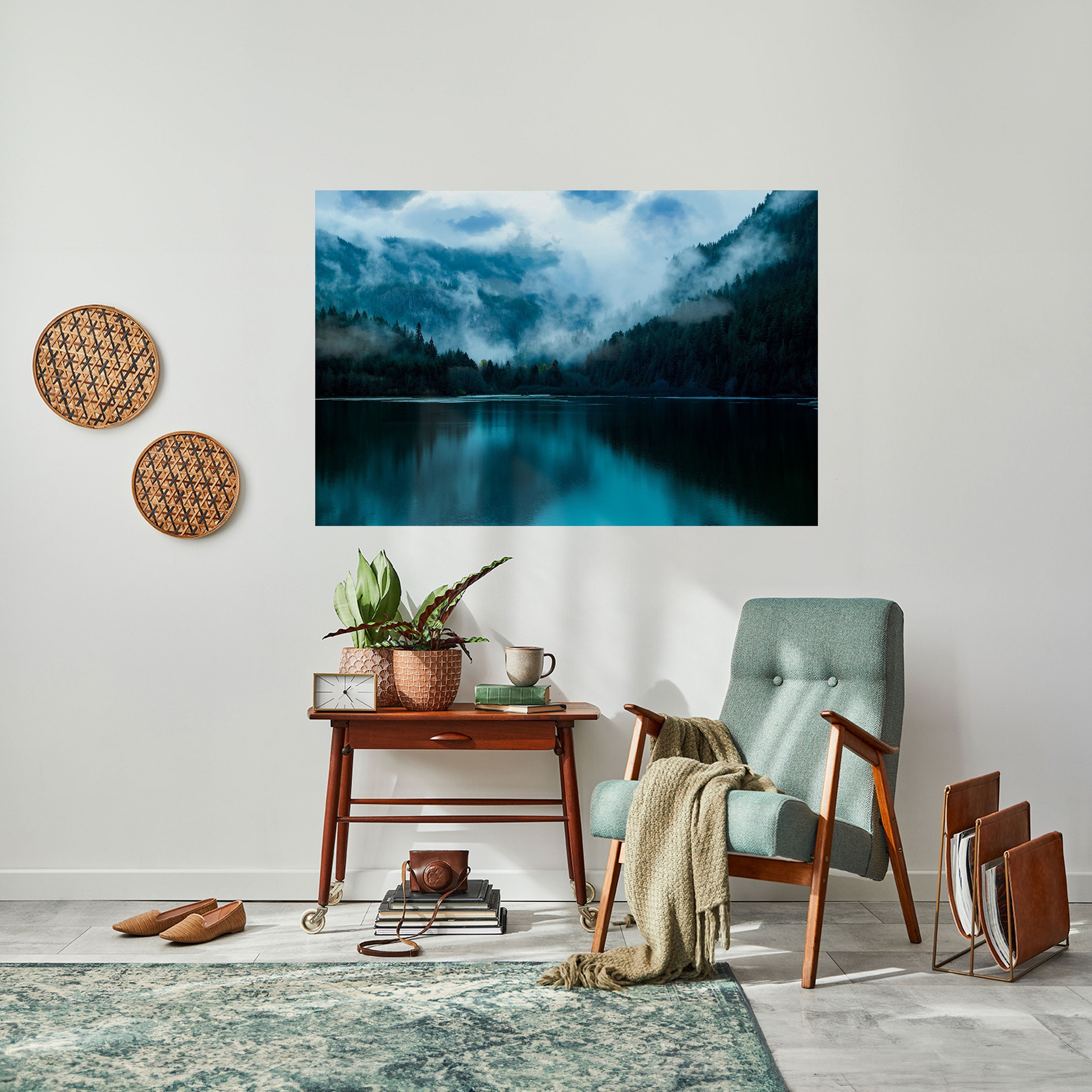 MYSTICAL MIST REFLECTIONS Peel and Stick Horizontal Poster