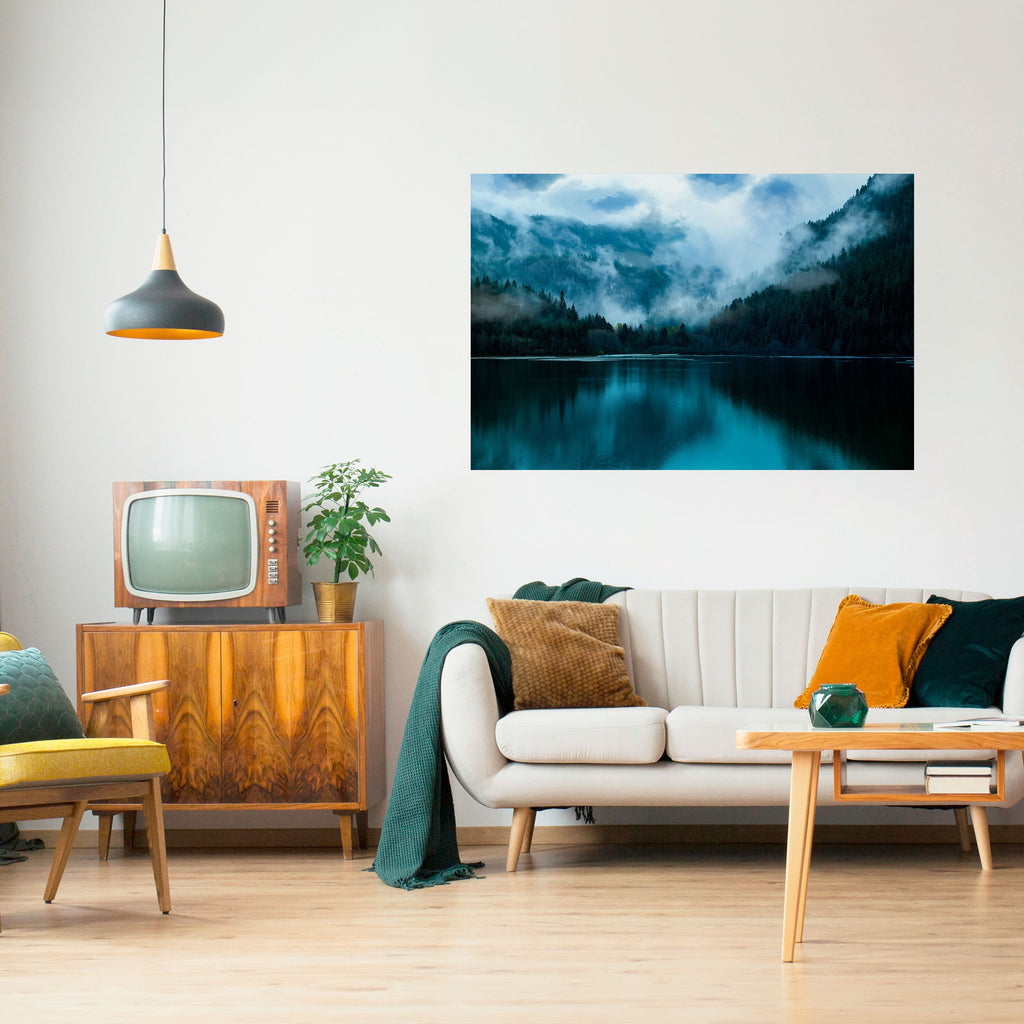 MYSTICAL MIST REFLECTIONS Peel and Stick Horizontal Poster