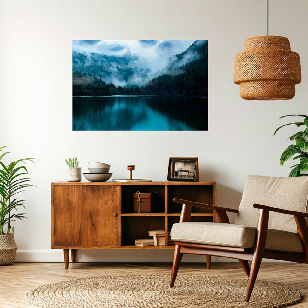 MYSTICAL MIST REFLECTIONS Peel and Stick Horizontal Poster