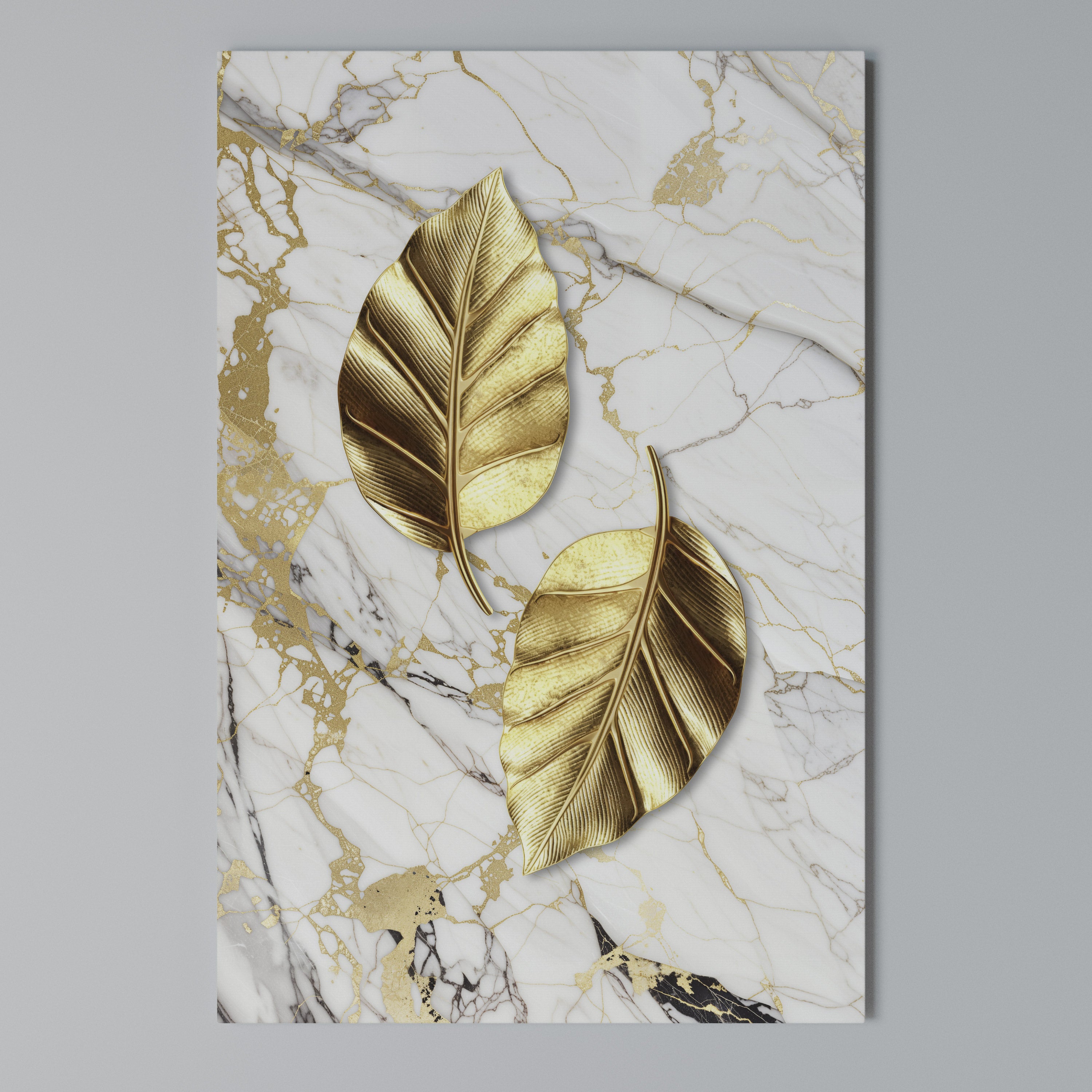 MARBLE MEETS NATURE Quadro em tela vertical