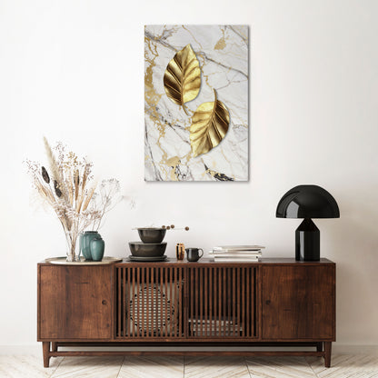 MARBLE MEETS NATURE Quadro em tela vertical