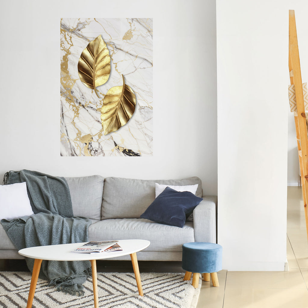 MARBLE MEETS NATURE Peel and Stick Vertical Poster