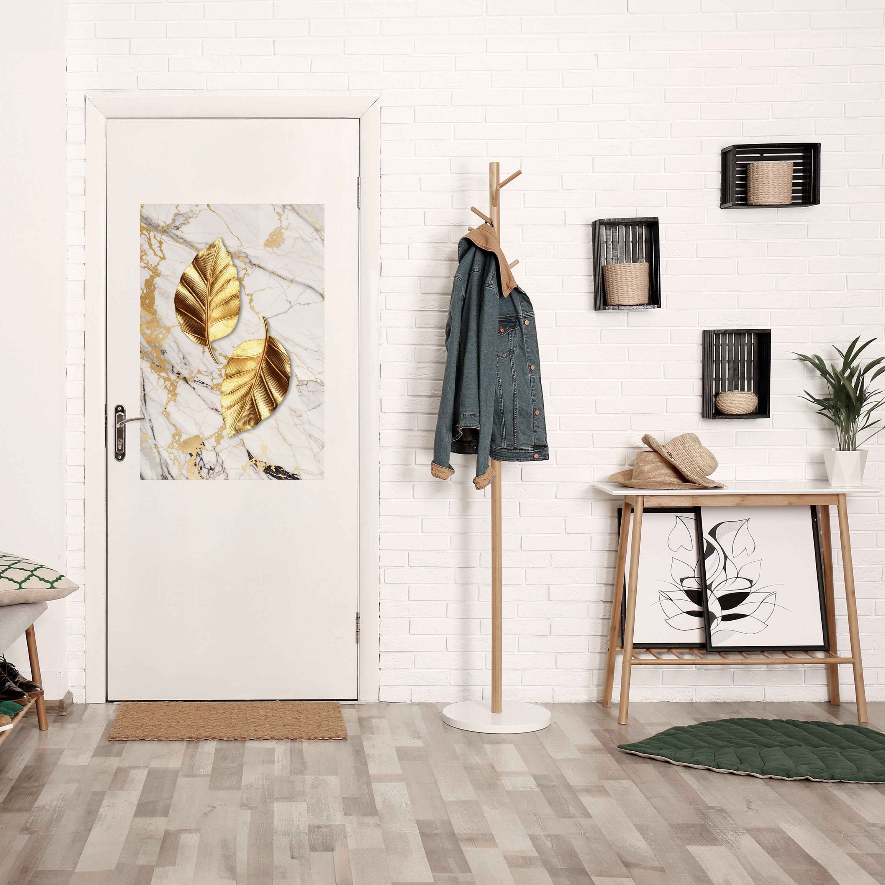 MARBLE MEETS NATURE Peel and Stick Vertical Poster