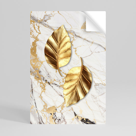 MARBLE MEETS NATURE Póster Autocolante Vertical