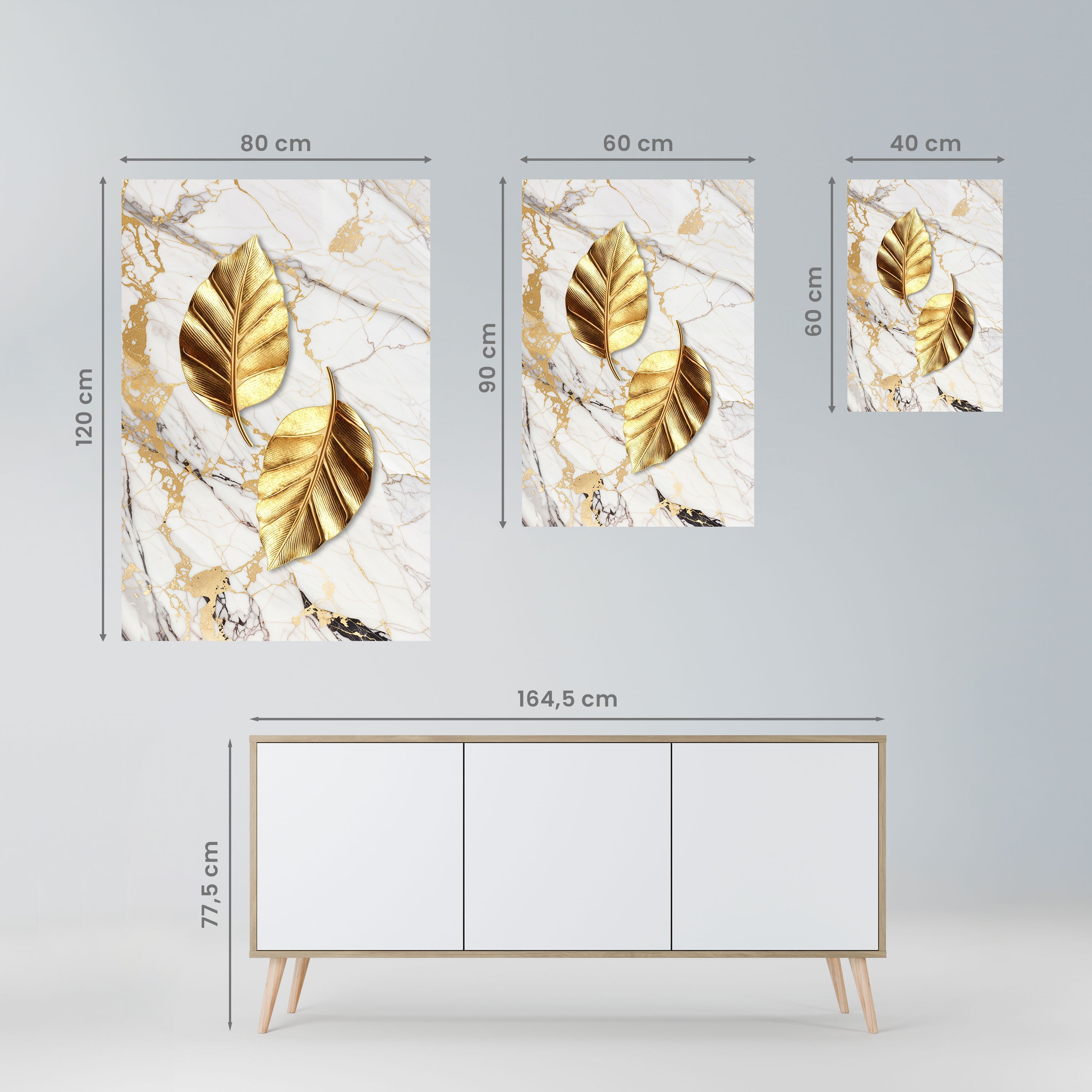 MARBLE MEETS NATURE Poster Vertical Autocolante