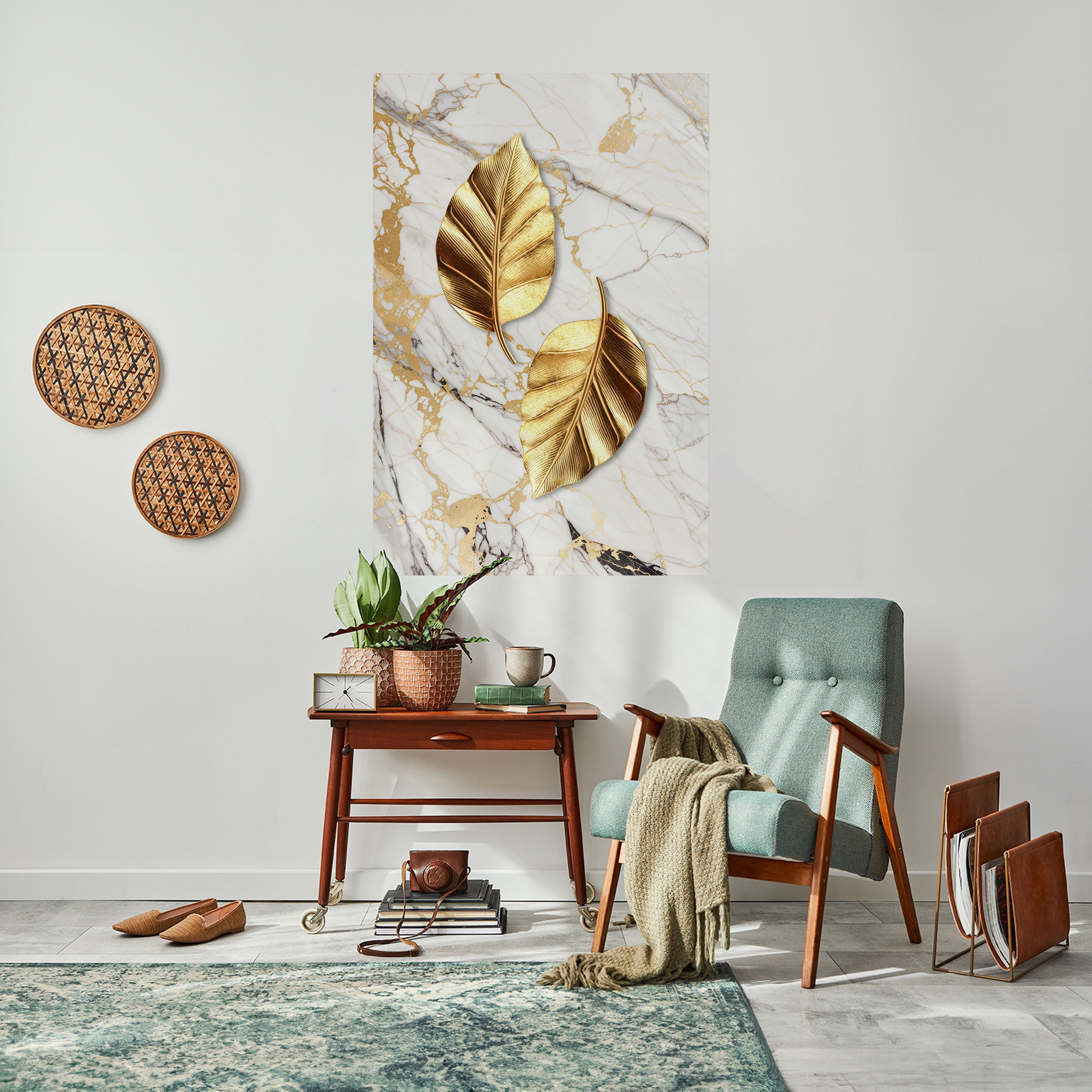 MARBLE MEETS NATURE Poster Vertical Autocolante