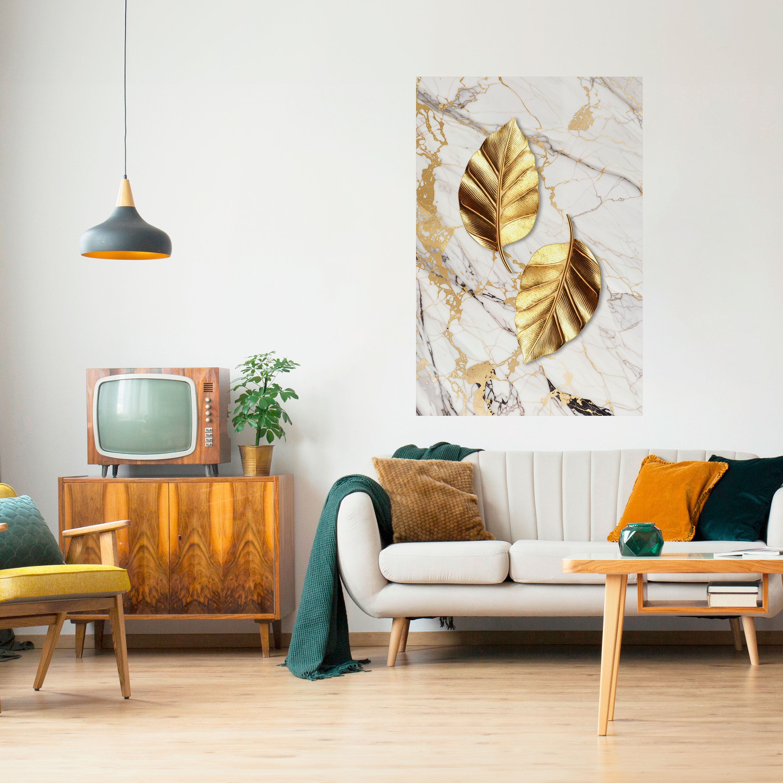 MARBLE MEETS NATURE Poster Vertical Autocolante