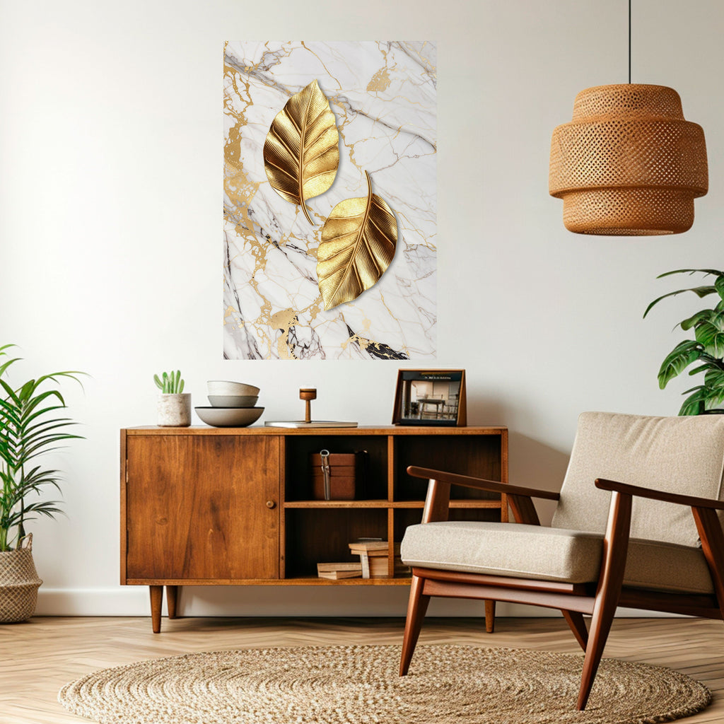 MARBLE MEETS NATURE Peel and Stick Vertical Poster