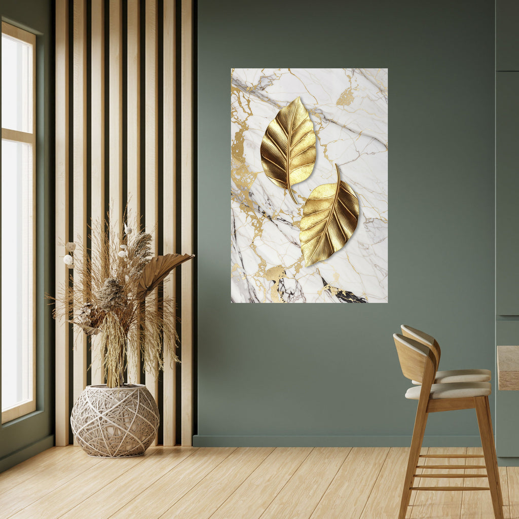 MARBLE MEETS NATURE Peel and Stick Vertical Poster