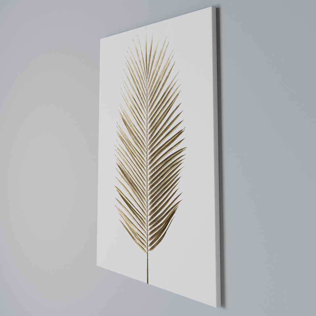 GOLDEN PALM ELEGANCE Quadro em tela vertical