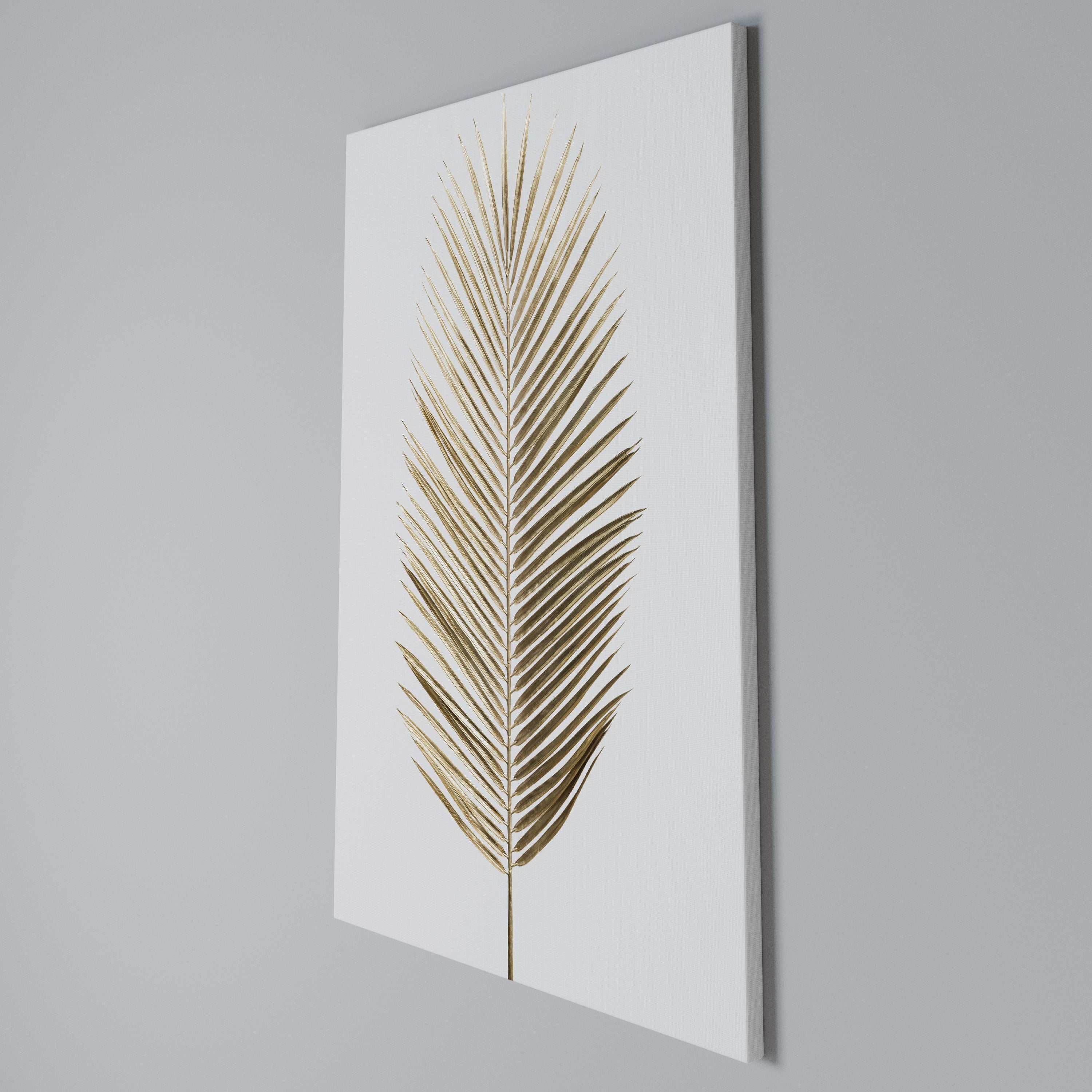 GOLDEN PALM ELEGANCE Quadro em tela vertical