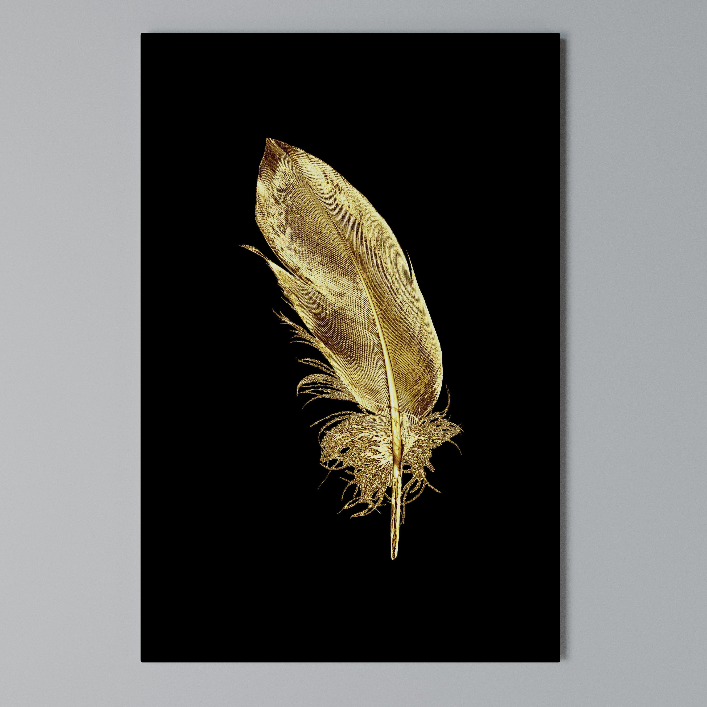 SHIMMERING FEATHER GRACE Quadro em tela vertical