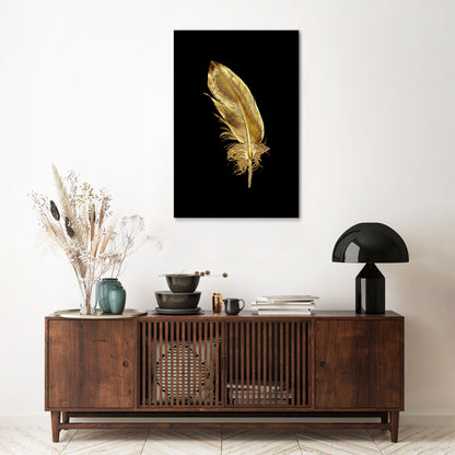 SHIMMERING FEATHER GRACE Quadro em tela vertical