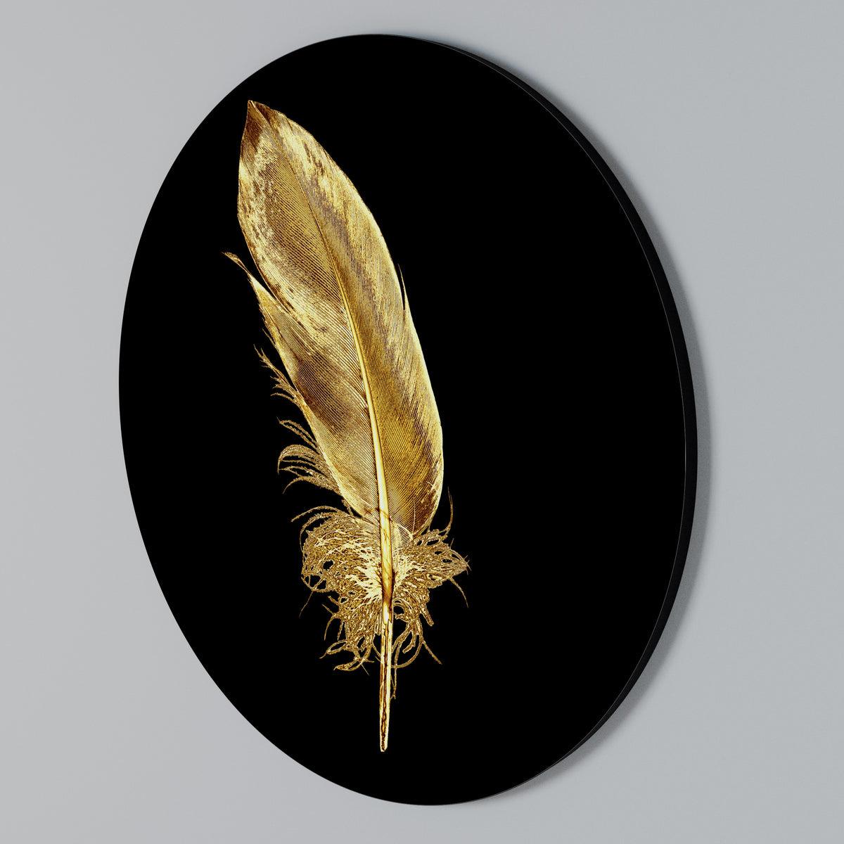 SHIMMERING FEATHER GRACE Arte de Parede Redonda