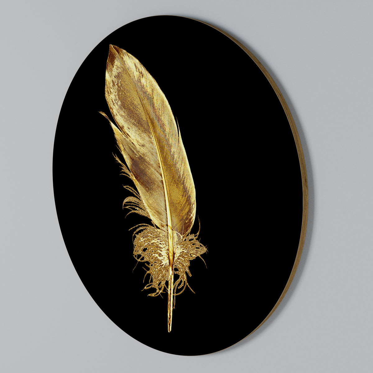 SHIMMERING FEATHER GRACE Arte de Parede Redonda