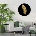SHIMMERING FEATHER GRACE Quadro Redondo Decorativo