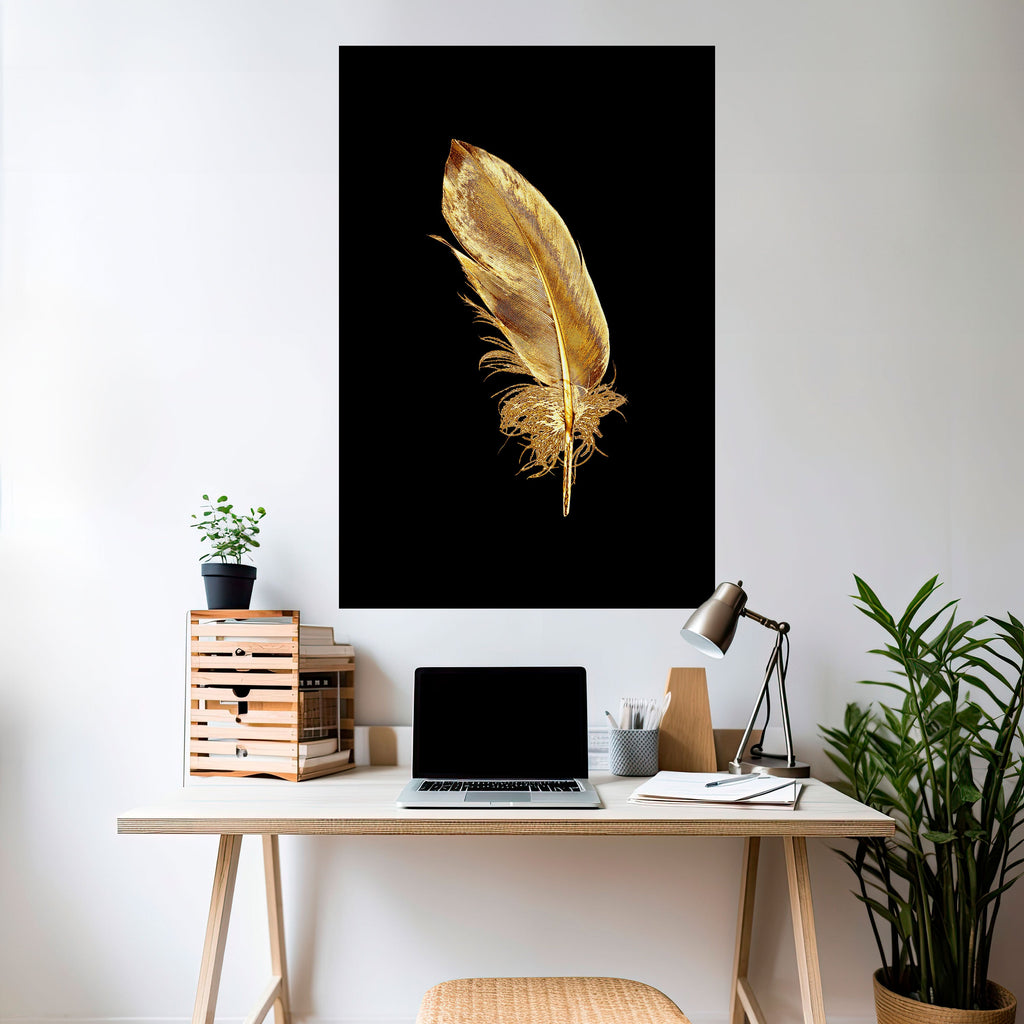 SHIMMERING FEATHER GRACE Poster Vertical Autocolante
