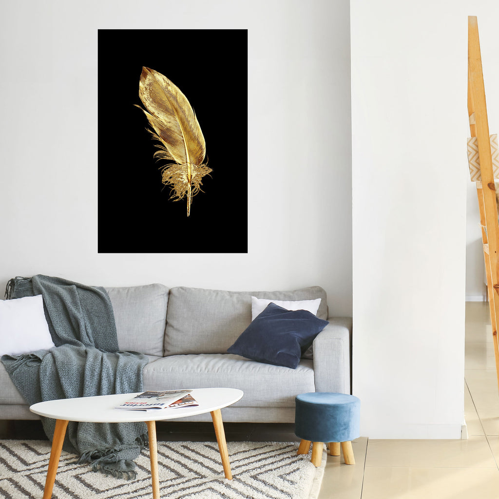 SHIMMERING FEATHER GRACE Poster Vertical Autocolante