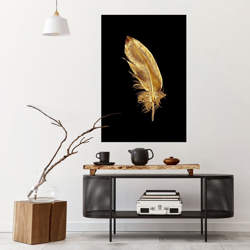 SHIMMERING FEATHER GRACE Poster Vertical Autocolante