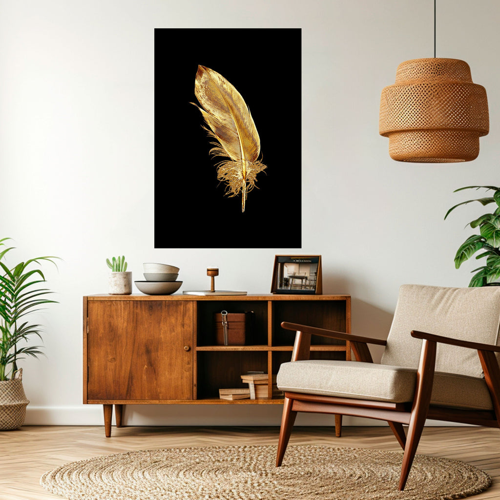 SHIMMERING FEATHER GRACE Poster Vertical Autocolante